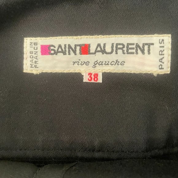 Vintage Yves Saint Laurent Rive Gauche Knee Length Black Wrap Skirt - Picture 2 of 4